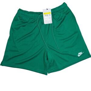 Nike Men's above knee green mesh basketball shorts embroidered logo Small NEW